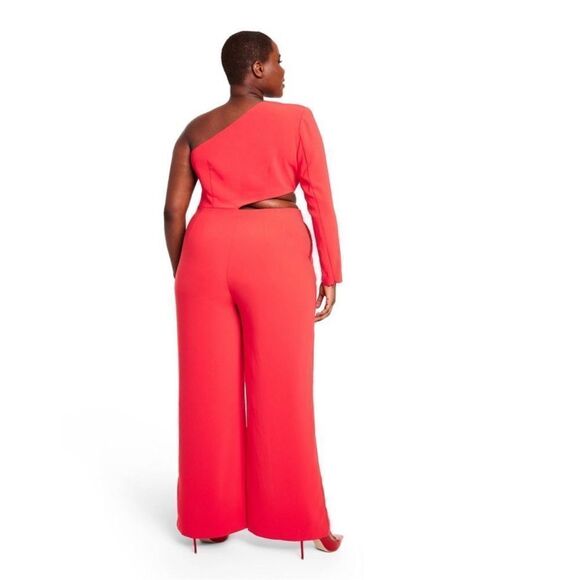 Women's One Shoulder Cut-Out Jumpsuit - Sergio Hudson x Target Red 2X - Picture 9 of 11